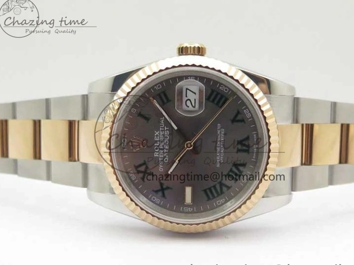 0110 Bold DateJust 36 SS RG 126231 BP Maker 1:1 Best Edition Gray Roman Dial on Oyster Bracelet 2513